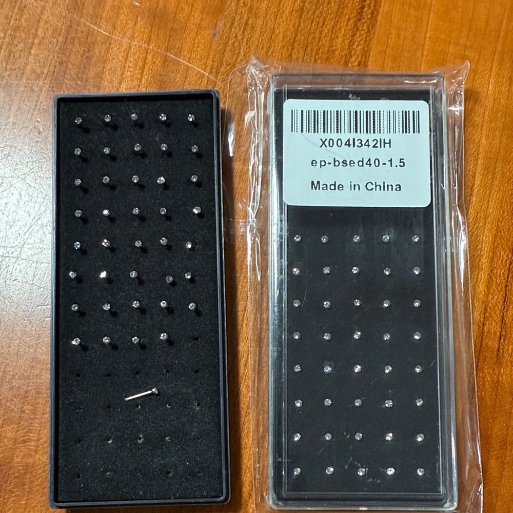 40pcs x 2  Nose Studs Stainless CZ Nose Rings Pins Piercing Studs for Women Men